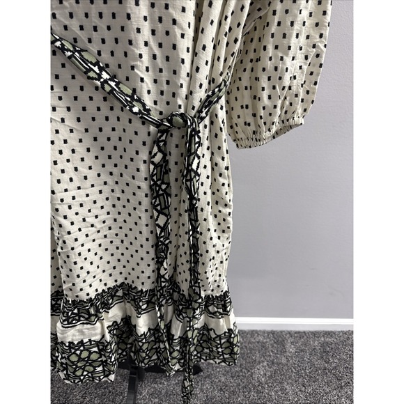 Women's 3/4 Sleeve‎ A- Line Dress - Knox Rose Cream Polka Dots Size - Medium - Picture 3 of 4